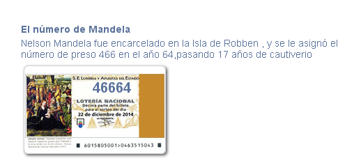 Cartel de la lotería con Nelson Mandela